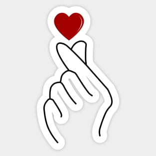 Saranghae Finger Heart Sticker